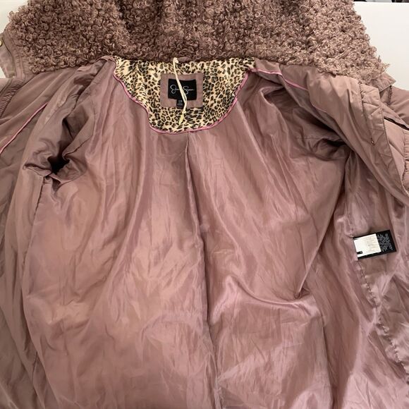 Jessica Simpson Puffer Coat Women L Purple Oversized Hood Full Zip Winter Warm - Picture 11 of 14
